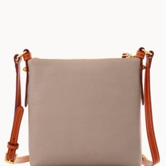 Dooney & Bourke Dillen taupe letter carrier H 8.5" x W 2" x L 8.25" - Picture 6 of 16